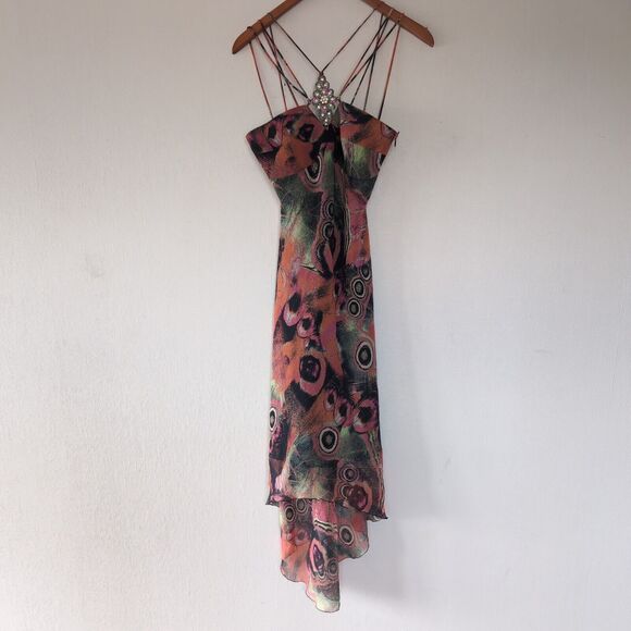 Joseph Ribkoff Dresses & Skirts - Joseph Ribkoff Dress size 4 Jeweled Abstract Feather Print Cocktail Evening Date